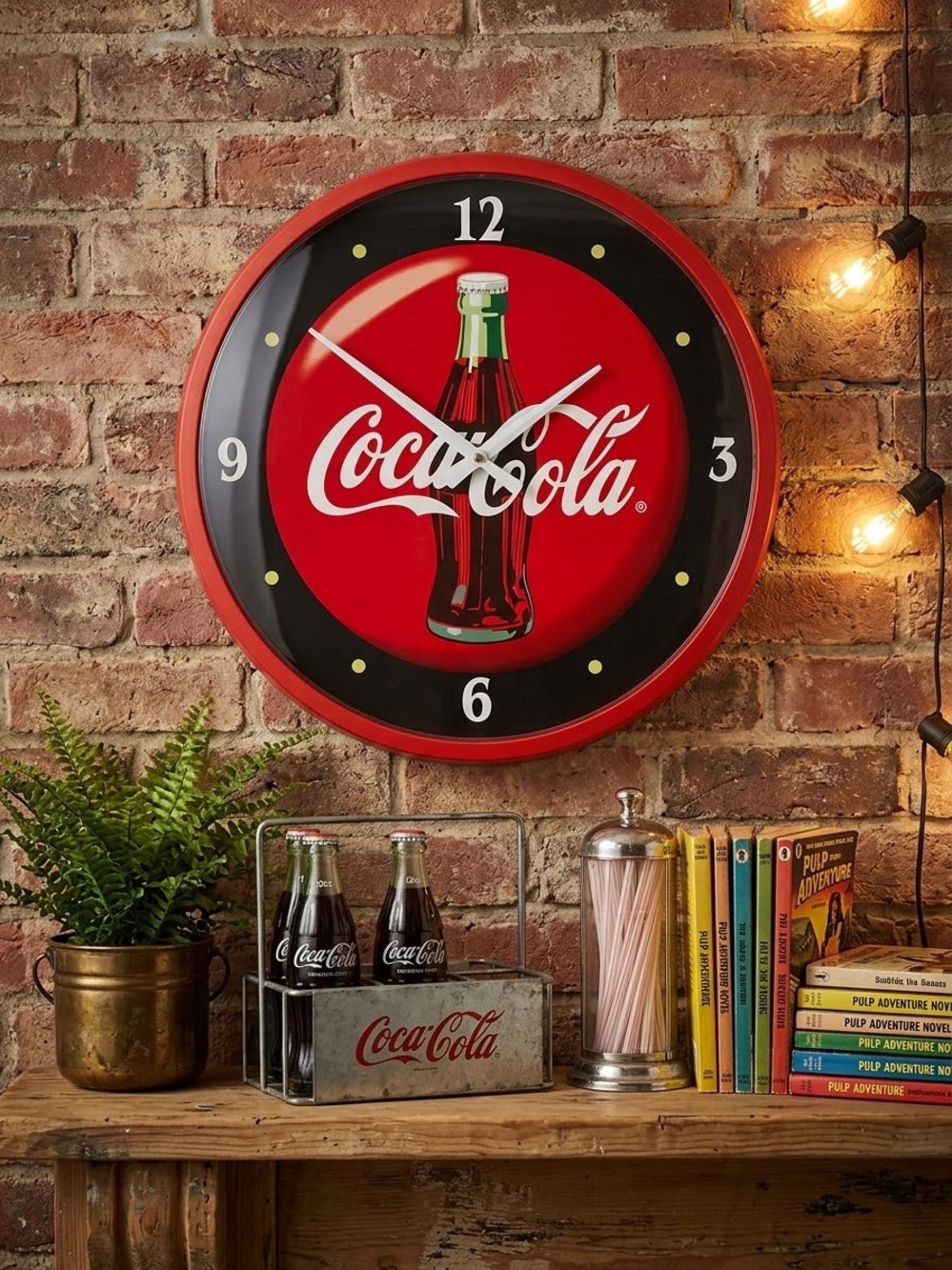Retro Coca Cola Red Wall Clock Vintage Soda Advertising Decor